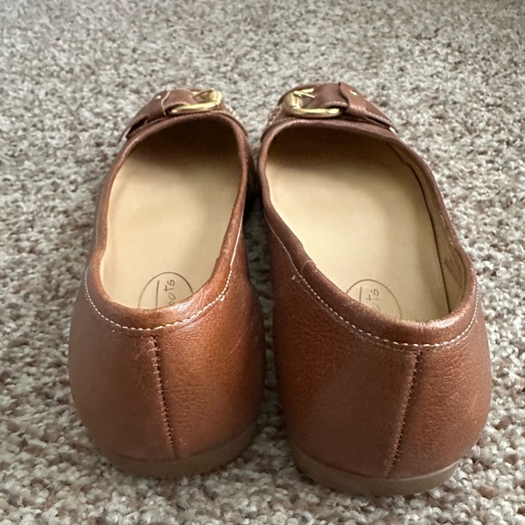 Talbots Brown Leather Buckle Ballet Loafers - Picture 5 of 5